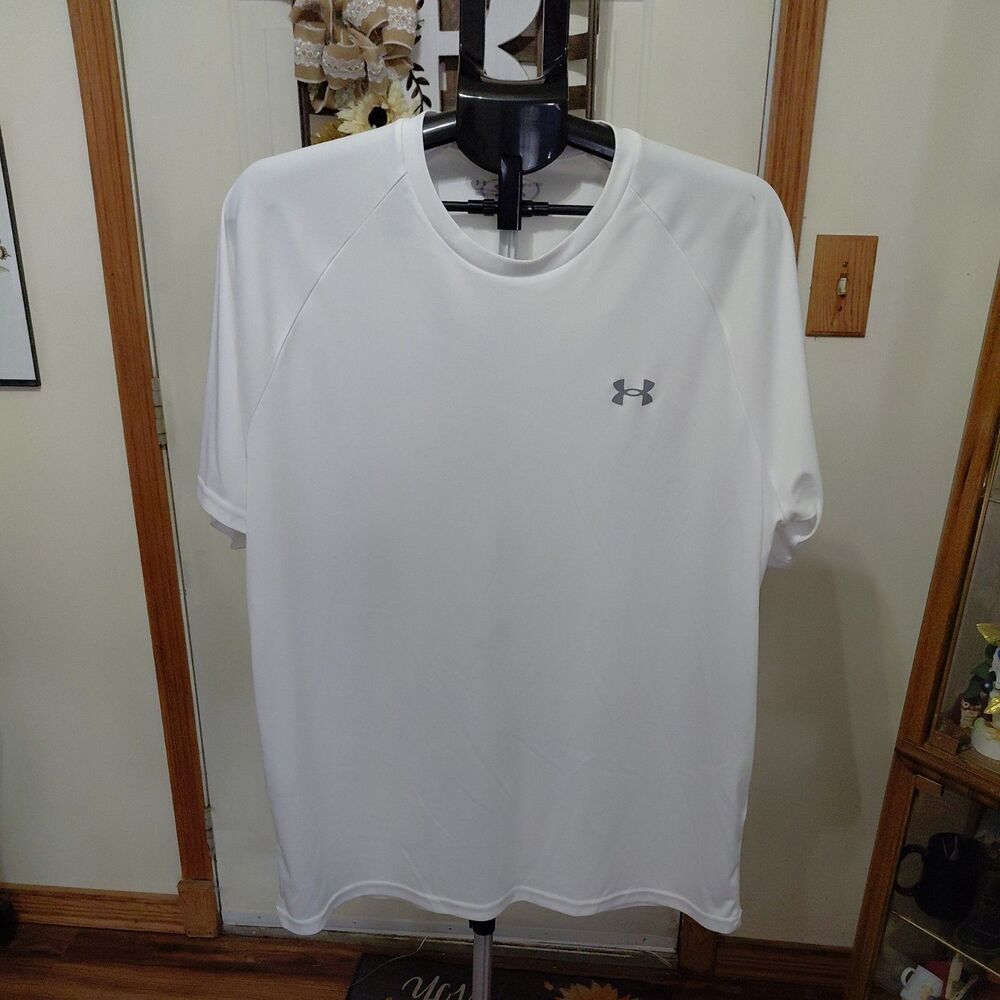 Under Armour HeatGear Loose Fit Gray Crew Neck Polyester Tee Men’s 3XL
